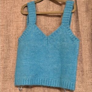 Zara Blue V-Neck Sweater Tank